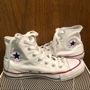 Very Lightly Used White High Top Converse